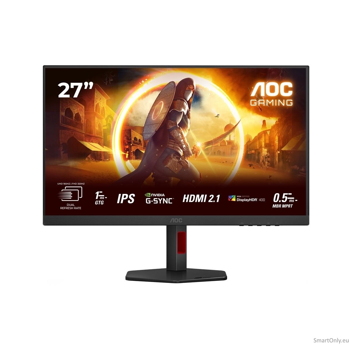 AOC | U27G4R | 27 " | Fast IPS | UHD | 16:9 | 120 Hz | 1 ms | 3840 x 2160 pixels | 400 cd/m² | HDMI ports quantity 2 | Black 25
