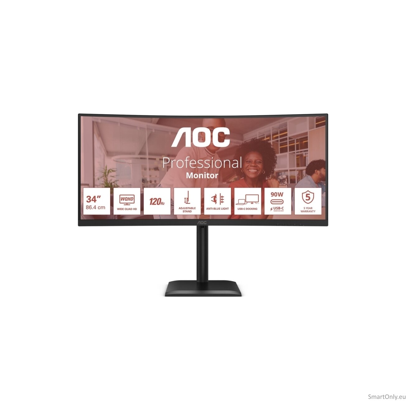 AOC CU34E4CV | 34 " | VA | 21:9 | 120 Hz | 4 ms | 3440 x 1440 pixels | HDMI ports quantity 2 | Black 21 AOC CU34E4CV | 34 " | VA | 21:9 | 120 Hz | 4 ms | 3440 x 1440 pixels | HDMI ports quantity 2 | Black 21