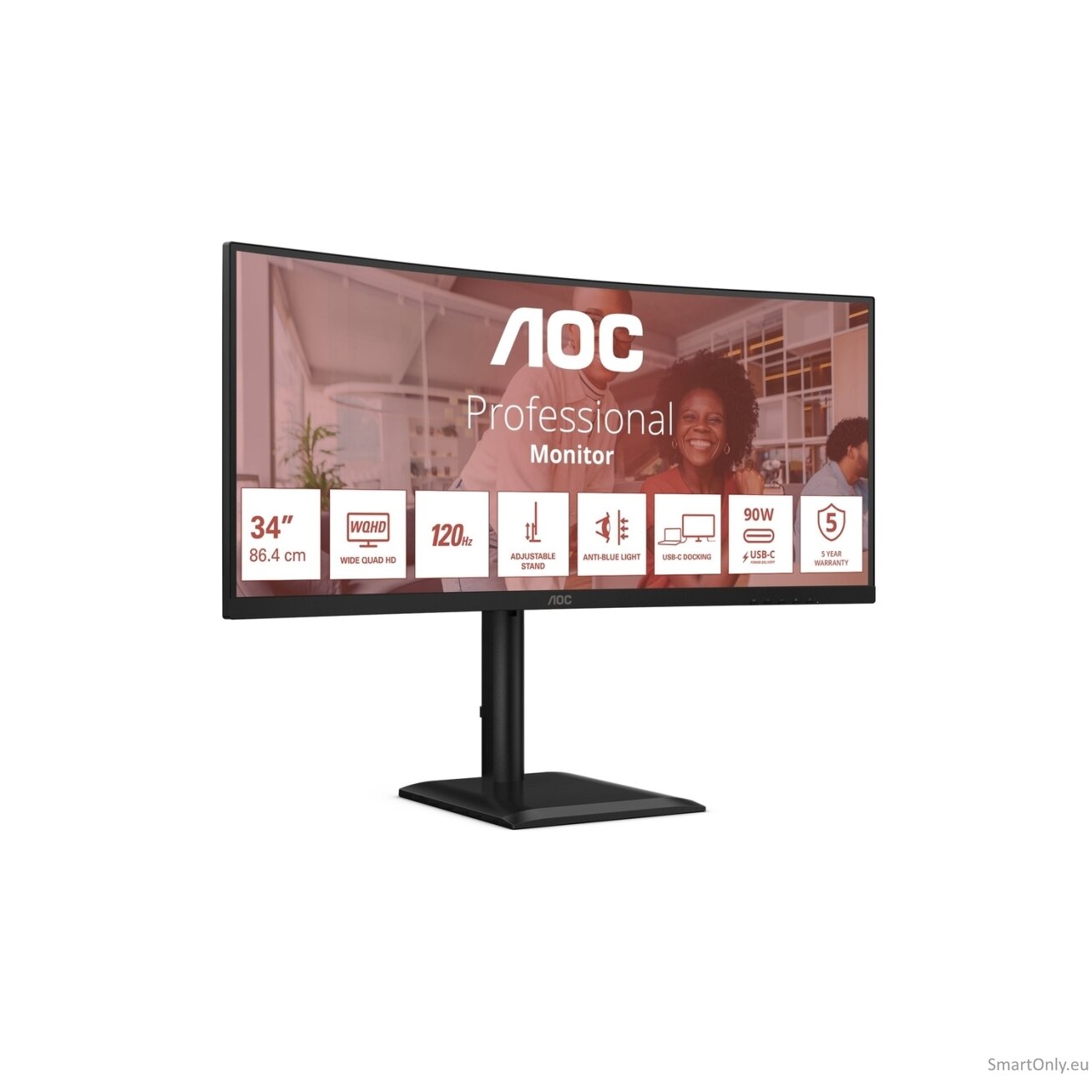 AOC CU34E4CV | 34 " | VA | 21:9 | 120 Hz | 4 ms | 3440 x 1440 pixels | HDMI ports quantity 2 | Black 12 AOC CU34E4CV | 34 " | VA | 21:9 | 120 Hz | 4 ms | 3440 x 1440 pixels | HDMI ports quantity 2 | Black 12