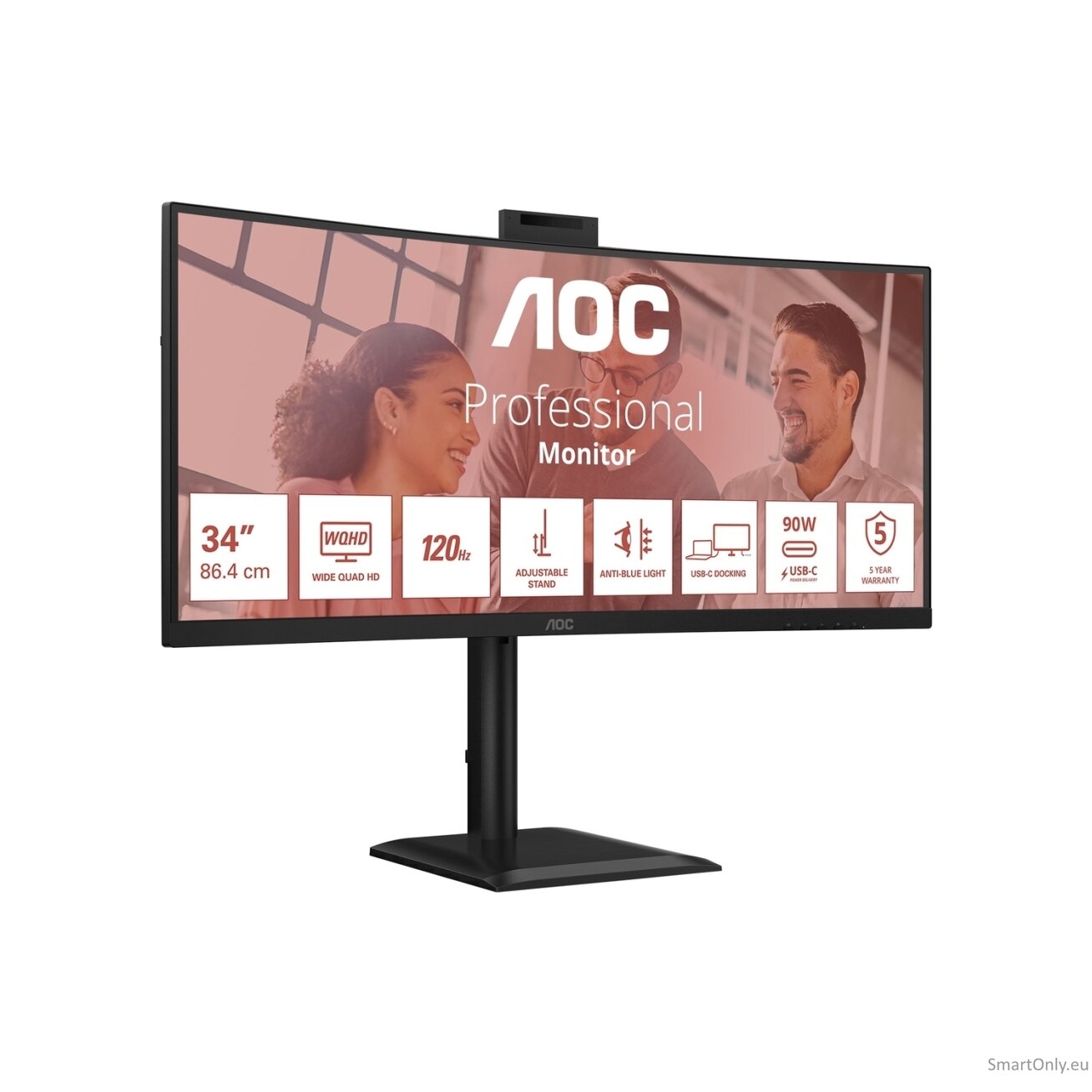 AOC | CU34E4CW | 34 " | VA | UWQHD | 120 Hz | 4 ms | 3440 x 1440 pixels | 350 cd/m² | HDMI ports quantity 2 | Black 21 AOC | CU34E4CW | 34 " | VA | UWQHD | 120 Hz | 4 ms | 3440 x 1440 pixels | 350 cd/m² | HDMI ports quantity 2 | Black 21