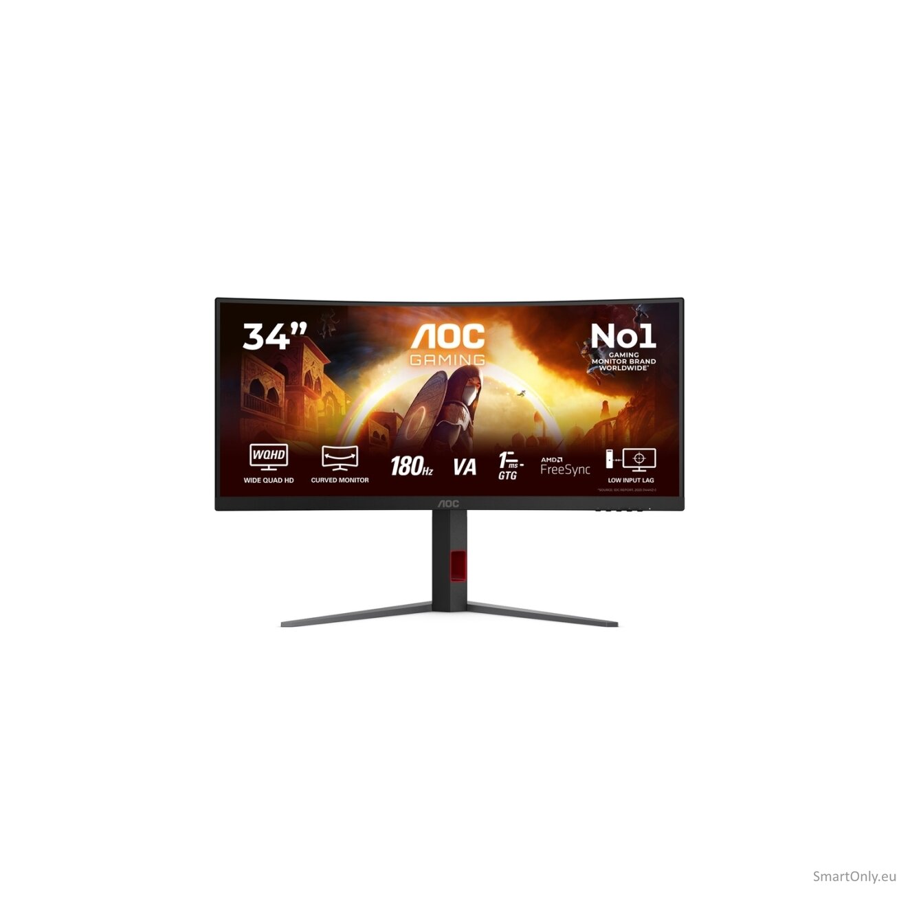 AOC | CU34G4 | 34 " | Fast VA | UWQHD | 21:9 | 180 Hz | 1 ms | 3440 x 1440 pixels | 300 cd/m² | HDMI ports quantity 2 | Black 79