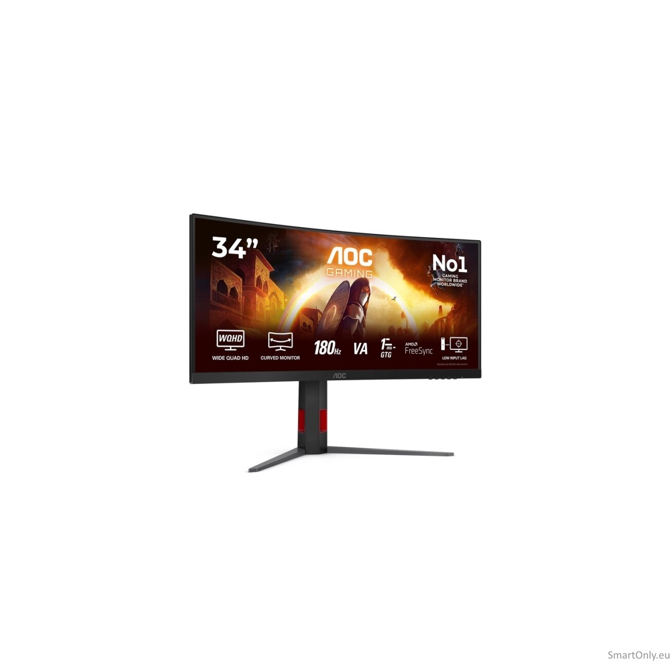 AOC | CU34G4 | 34 " | Fast VA | UWQHD | 21:9 | 180 Hz | 1 ms | 3440 x 1440 pixels | 300 cd/m² | HDMI ports quantity 2 | Black 83