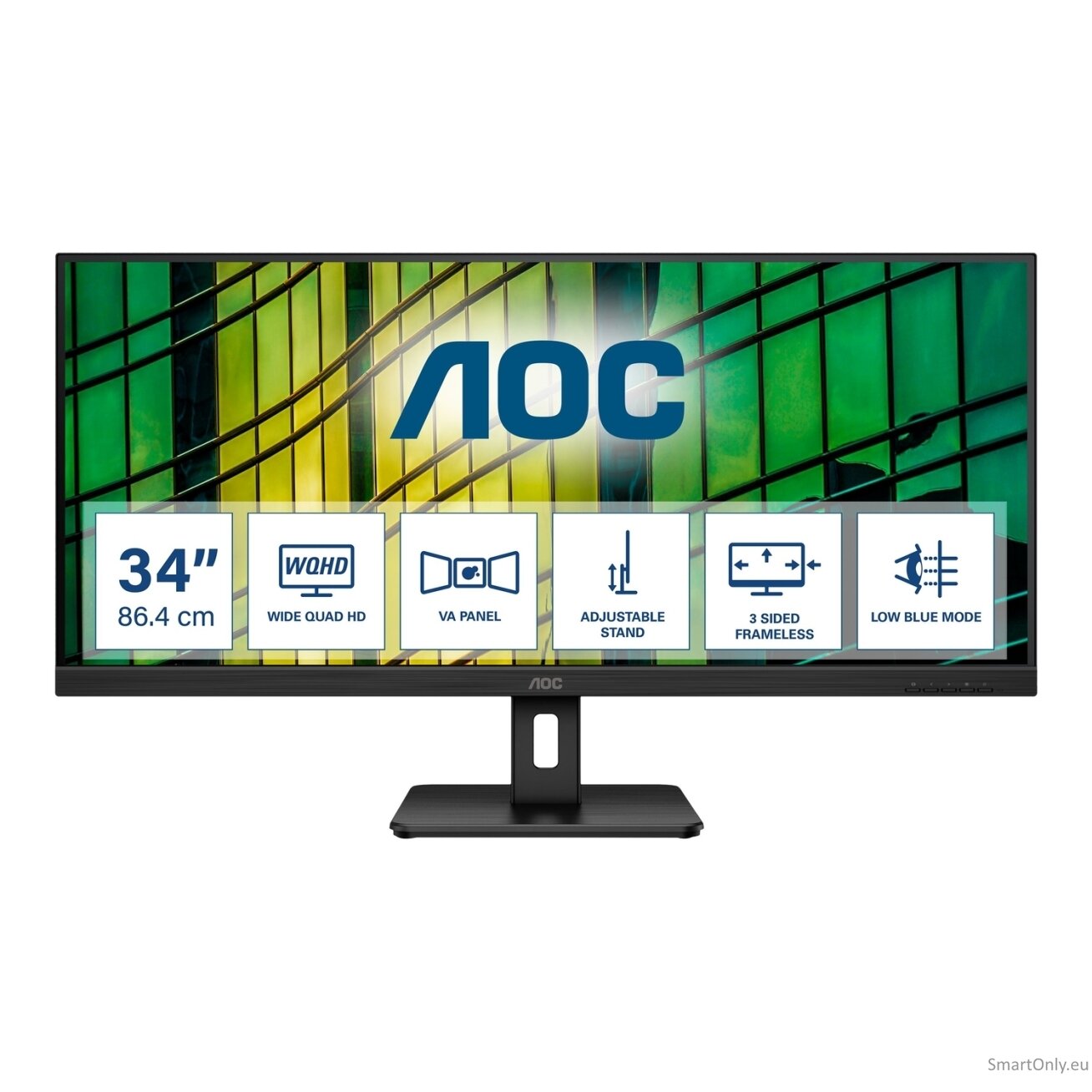 AOC | Monitor | U34E2M | 34 " | VA | WQHD | 21:9 | 100 Hz | 4 ms | 3440 x 1440 | 300 cd/m² | HDMI ports quantity 2 | Black 11 AOC | Monitor | U34E2M | 34 " | VA | WQHD | 21:9 | 100 Hz | 4 ms | 3440 x 1440 | 300 cd/m² | HDMI ports quantity 2 | Black 11