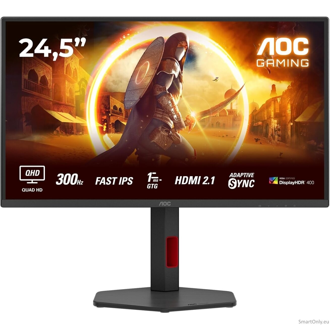 AOC | Q25G4SR | 24.5 " | Fast IPS | QHD | 16:9 | 300 Hz | 1 ms | 2560 x 1440 pixels | 400 cd/m² | HDMI ports quantity 2 | Black 1 AOC | Q25G4SR | 24.5 " | Fast IPS | QHD | 16:9 | 300 Hz | 1 ms | 2560 x 1440 pixels | 400 cd/m² | HDMI ports quantity 2 | Black 1