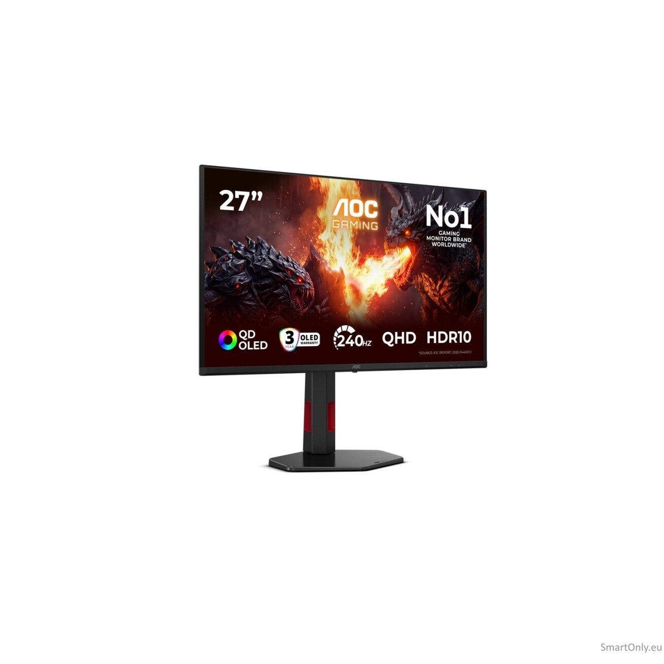 AOC | Q27G4ZDR | 27 " | QD-OLED | QHD | 16:9 | 240 Hz | 0.03 ms | 2560 x 1440 pixels | 400 cd/m² | HDMI ports quantity 2 | Black 85
