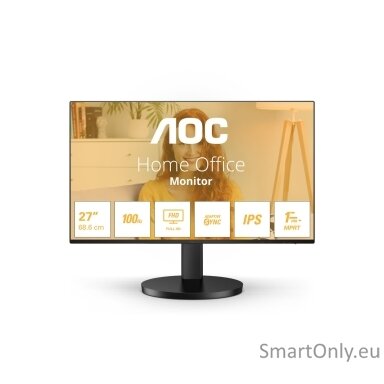 AOC 27B3HA2 | 27 " | IPS | 16:9 | 100 Hz | 1 ms | 1920 x 1080 pixels | 250 cd/m² | HDMI ports quantity 1 | Black | Warranty 24 month(s)