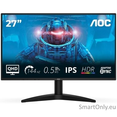AOC | Q27B36X | 27 " | IPS | QHD | 16:9 | 144 Hz | 4 ms | 2560 x 1440 pixels | 300 cd/m² | HDMI ports quantity 1 | Black