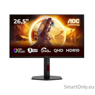 AOC | Q27G4ZDR | 27 " | QD-OLED | QHD | 16:9 | 240 Hz | 0.03 ms | 2560 x 1440 pixels | 400 cd/m² | HDMI ports quantity 2 | Black AOC | Q27G4ZDR | 27 " | QD-OLED | QHD | 16:9 | 240 Hz | 0.03 ms | 2560 x 1440 pixels | 400 cd/m² | HDMI ports quantity 2 | Black