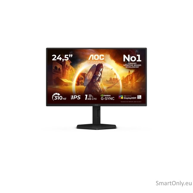 AOC | 25G4SXU | 24.5 " | IPS | FHD | 310 Hz | 1 ms | 1920 x 1080 pixels | 400 cd/m² | HDMI ports quantity 2 | Black 38