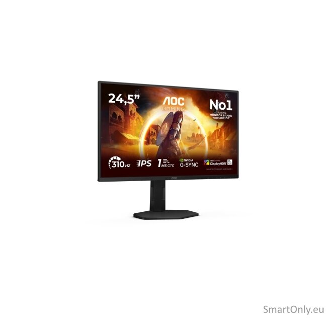 AOC | 25G4SXU | 24.5 " | IPS | FHD | 310 Hz | 1 ms | 1920 x 1080 pixels | 400 cd/m² | HDMI ports quantity 2 | Black 42