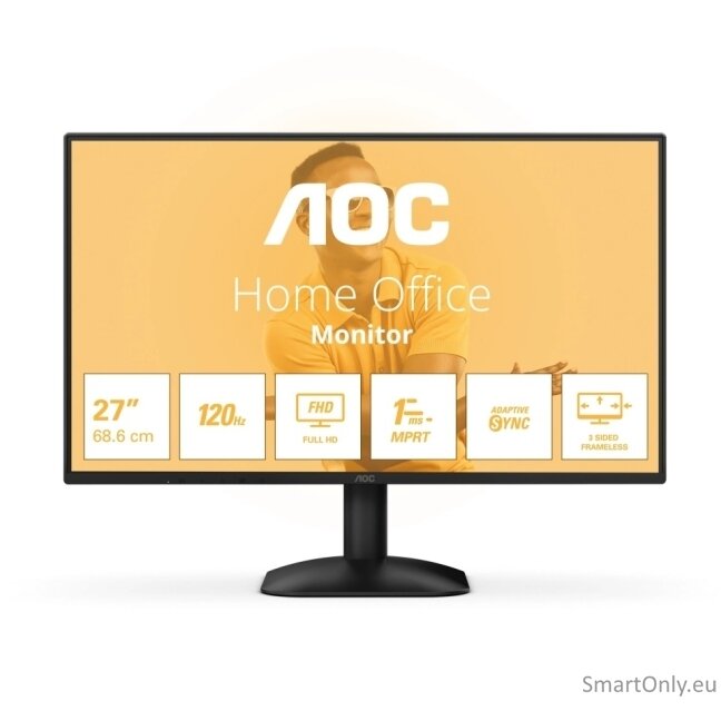 AOC | 27B31H | 27 " | IPS | FHD | 16:9 | 120 Hz | 1 ms | 1920 x 1080 pixels | 300 cd/m² | HDMI ports quantity 1 | Black 1
