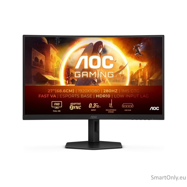 AOC | C27G4ZXU | 27 " | VA | FHD | 16:9 | 280 Hz | 1 ms | 1920 x 1080 pixels | 300 cd/m² | HDMI ports quantity 2 34