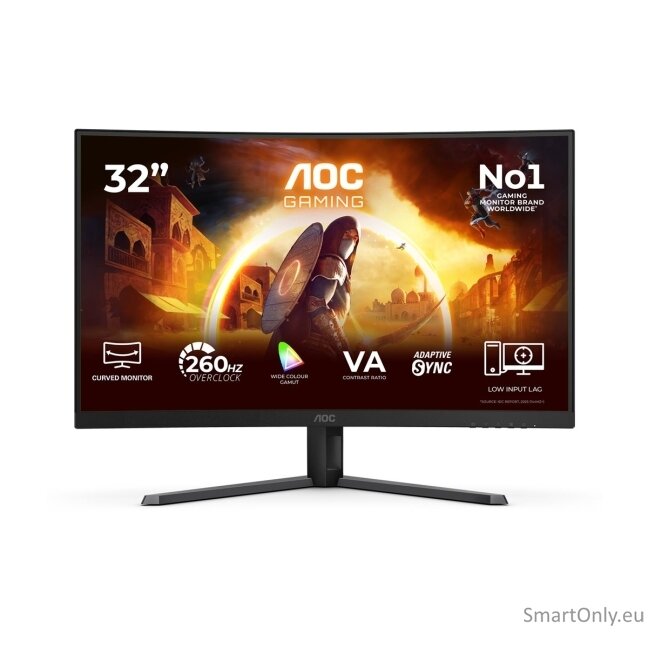 AOC C32G42ZE | 31.5 " | VA | FHD | 16:9 | 260 Hz | 4 ms | 1920 x 1080 pixels | 300 cd/m² | HDMI ports quantity 1 | Black 17