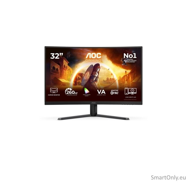 AOC C32G42ZE | 31.5 " | VA | FHD | 16:9 | 260 Hz | 4 ms | 1920 x 1080 pixels | 300 cd/m² | HDMI ports quantity 1 | Black 27 AOC C32G42ZE | 31.5 " | VA | FHD | 16:9 | 260 Hz | 4 ms | 1920 x 1080 pixels | 300 cd/m² | HDMI ports quantity 1 | Black 27