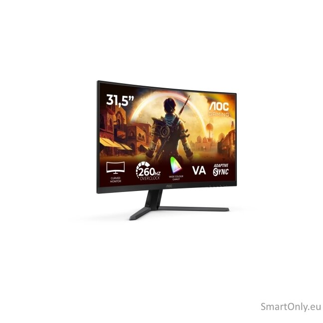 AOC C32G42ZE | 31.5 " | VA | FHD | 16:9 | 260 Hz | 4 ms | 1920 x 1080 pixels | 300 cd/m² | HDMI ports quantity 1 | Black 31 AOC C32G42ZE | 31.5 " | VA | FHD | 16:9 | 260 Hz | 4 ms | 1920 x 1080 pixels | 300 cd/m² | HDMI ports quantity 1 | Black 31