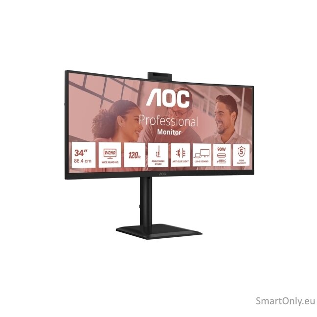 AOC | CU34E4CW | 34 " | VA | UWQHD | 120 Hz | 4 ms | 3440 x 1440 pixels | 350 cd/m² | HDMI ports quantity 2 | Black 35 AOC | CU34E4CW | 34 " | VA | UWQHD | 120 Hz | 4 ms | 3440 x 1440 pixels | 350 cd/m² | HDMI ports quantity 2 | Black 35