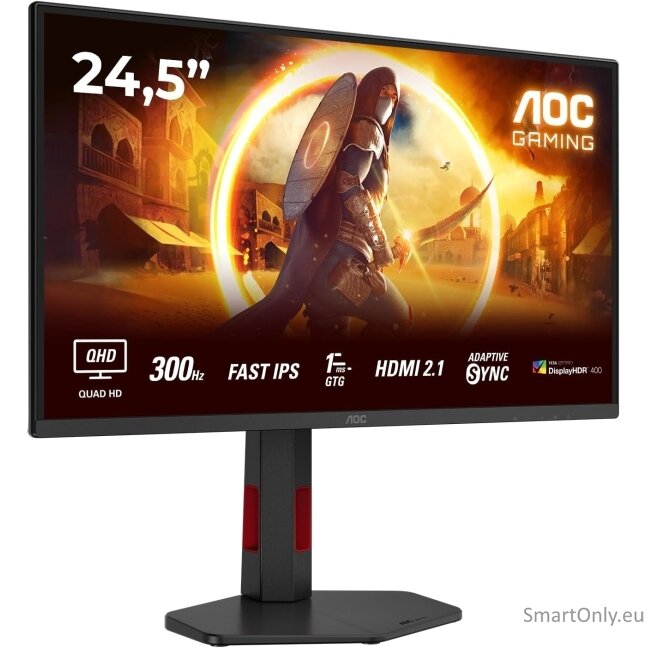 AOC | Q25G4SR | 24.5 " | Fast IPS | QHD | 16:9 | 300 Hz | 1 ms | 2560 x 1440 pixels | 400 cd/m² | HDMI ports quantity 2 | Black 2