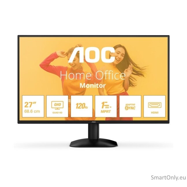 AOC Q27B35S3 | 27 " | IPS | QHD | 16:9 | 120 Hz | 1 ms | 2560 x 1440 pixels | 300 cd/m² | HDMI ports quantity 1 | Black 5 AOC Q27B35S3 | 27 " | IPS | QHD | 16:9 | 120 Hz | 1 ms | 2560 x 1440 pixels | 300 cd/m² | HDMI ports quantity 1 | Black 5