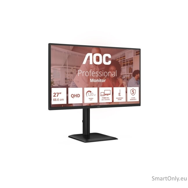 AOC | Q27E4CV | 27 " | IPS | QHD | 16:9 | 120 Hz | 4 ms | 2560 x 1440 pixels | 350 cd/m² | HDMI ports quantity 1 | Black 21 AOC | Q27E4CV | 27 " | IPS | QHD | 16:9 | 120 Hz | 4 ms | 2560 x 1440 pixels | 350 cd/m² | HDMI ports quantity 1 | Black 21