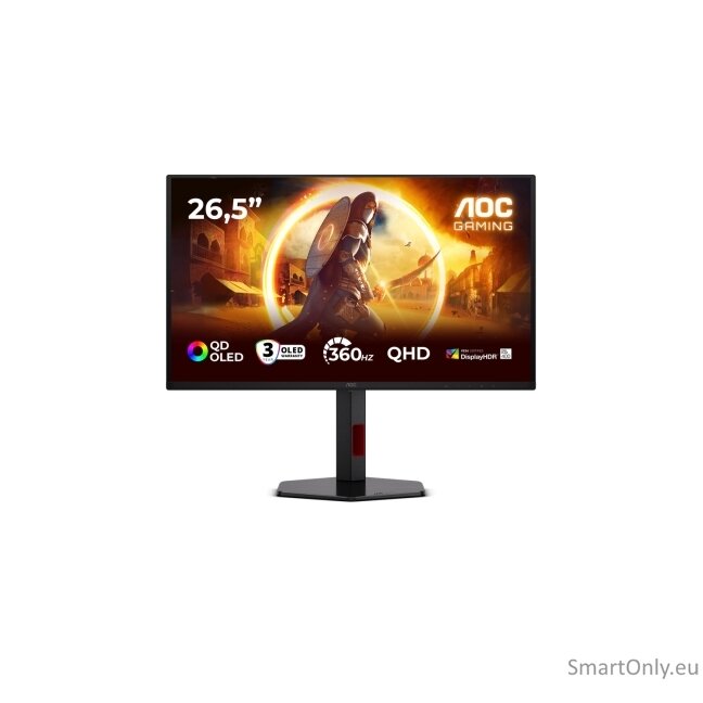 AOC Q27G4SDR | 27 " | QD-OLED | QHD | 16:9 | 360 Hz | 0.03 ms | 2560 x 1440 pixels | 1000 cd/m² | HDMI ports quantity 2 | Black 21 AOC Q27G4SDR | 27 " | QD-OLED | QHD | 16:9 | 360 Hz | 0.03 ms | 2560 x 1440 pixels | 1000 cd/m² | HDMI ports quantity 2 | Black 21