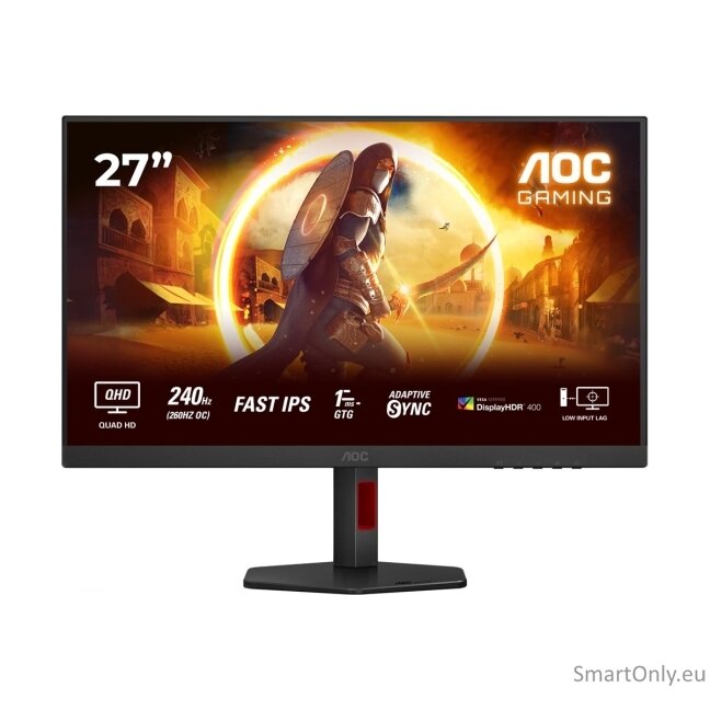 AOC | Q27G4ZR | 27 " | Fast IPS | QHD | 16:9 | 240 Hz | 1 ms | 2560 x 1440 pixels | 400 cd/m² | HDMI ports quantity 2 | Black 5 AOC | Q27G4ZR | 27 " | Fast IPS | QHD | 16:9 | 240 Hz | 1 ms | 2560 x 1440 pixels | 400 cd/m² | HDMI ports quantity 2 | Black 5