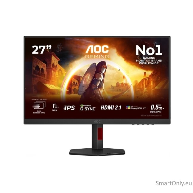 AOC | U27G4R | 27 " | Fast IPS | UHD | 16:9 | 120 Hz | 1 ms | 3840 x 2160 pixels | 400 cd/m² | HDMI ports quantity 2 | Black 40 AOC | U27G4R | 27 " | Fast IPS | UHD | 16:9 | 120 Hz | 1 ms | 3840 x 2160 pixels | 400 cd/m² | HDMI ports quantity 2 | Black 40