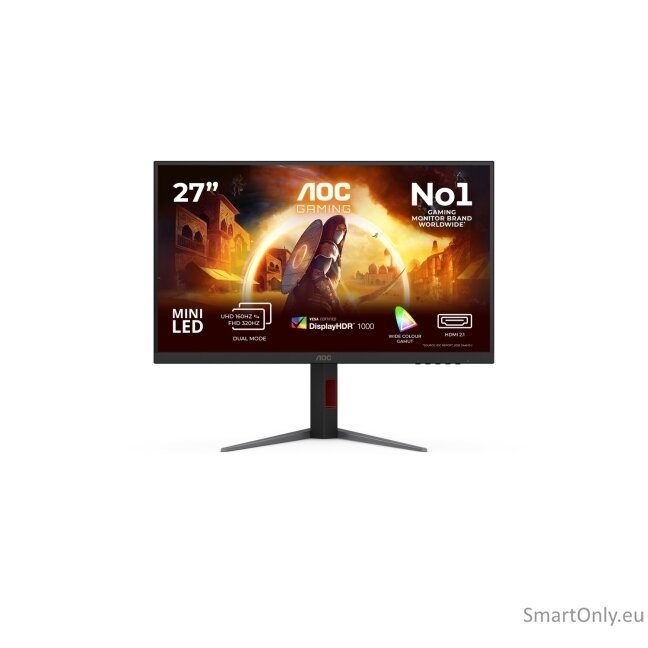 AOC | U27G4XM | 27 " | Fast IPS | UHD | 16:9 | 160 Hz | 1 ms | 3840 x 2160 pixels | 1200 cd/m² | HDMI ports quantity 1 | Black 38 AOC | U27G4XM | 27 " | Fast IPS | UHD | 16:9 | 160 Hz | 1 ms | 3840 x 2160 pixels | 1200 cd/m² | HDMI ports quantity 1 | Black 38