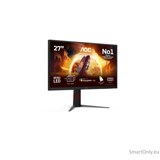 AOC | U27G4XM | 27 " | Fast IPS | UHD | 16:9 | 160 Hz | 1 ms | 3840 x 2160 pixels | 1200 cd/m² | HDMI ports quantity 1 | Black 43