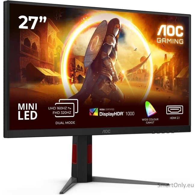 AOC | U27G4XM | 27 " | Fast IPS | UHD | 16:9 | 160 Hz | 1 ms | 3840 x 2160 pixels | 1200 cd/m² | HDMI ports quantity 1 | Black 5 AOC | U27G4XM | 27 " | Fast IPS | UHD | 16:9 | 160 Hz | 1 ms | 3840 x 2160 pixels | 1200 cd/m² | HDMI ports quantity 1 | Black 5