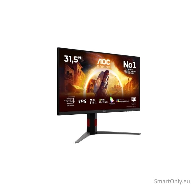 AOC U32G4U | 32 " | Fast IPS | UHD | 16:9 | 160 Hz | 1 ms | 3840 x 2160 pixels | 450 cd/m² | HDMI ports quantity 2 | Black 21 AOC U32G4U | 32 " | Fast IPS | UHD | 16:9 | 160 Hz | 1 ms | 3840 x 2160 pixels | 450 cd/m² | HDMI ports quantity 2 | Black 21