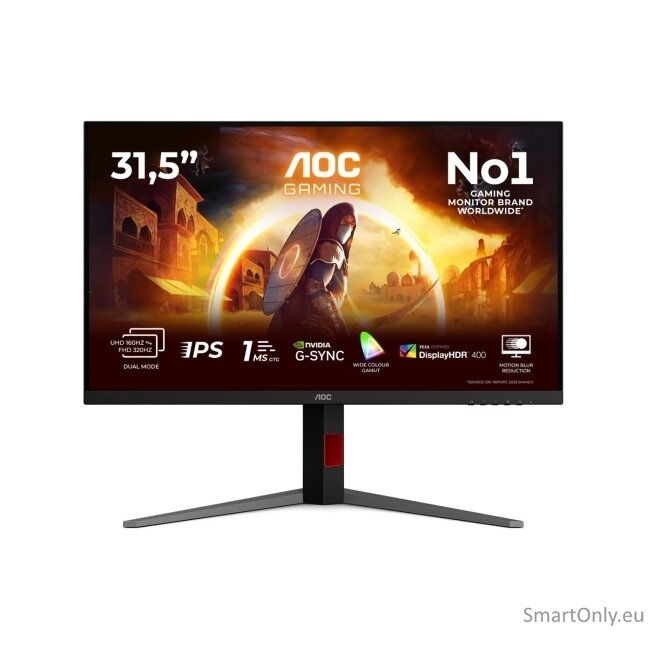 AOC U32G4U | 32 " | Fast IPS | UHD | 16:9 | 160 Hz | 1 ms | 3840 x 2160 pixels | 450 cd/m² | HDMI ports quantity 2 | Black 6