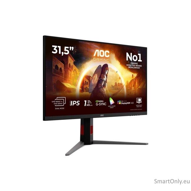 AOC U32G4U | 32 " | Fast IPS | UHD | 16:9 | 160 Hz | 1 ms | 3840 x 2160 pixels | 450 cd/m² | HDMI ports quantity 2 | Black 7 AOC U32G4U | 32 " | Fast IPS | UHD | 16:9 | 160 Hz | 1 ms | 3840 x 2160 pixels | 450 cd/m² | HDMI ports quantity 2 | Black 7