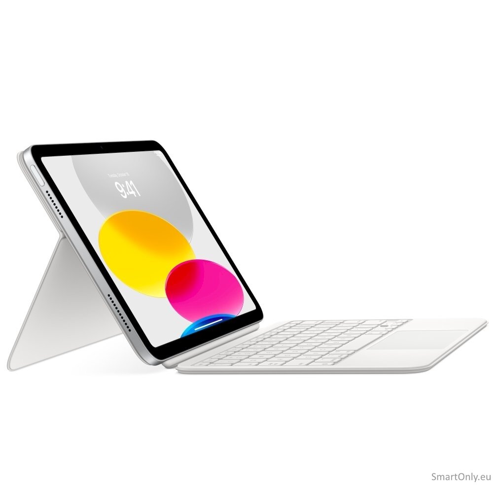 Apple Magic Keyboard Folio for iPad (10th generation) Compact Keyboard Wireless Comfortable typing experience with a scissor mechanism with 1mm travel. Large click-anywhere trackpad supports Multi‑Touch gestures and the cursor in iPadOS. 14-key functi 3 Apple Magic Keyboard Folio for iPad (10th generation) Compact Keyboard Wireless Comfortable typing experience with a scissor mechanism with 1mm travel. Large click-anywhere trackpad supports Multi‑Touch gestures and the cursor in iPadOS. 14-key functi 3