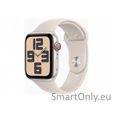 Apple Watch SE GPS + Cellular 44mm Starlight Aluminium Case with Starlight Sport Band - M/L Apple