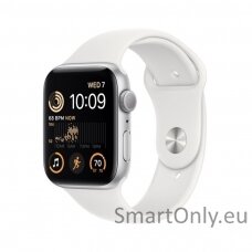 Apple Watch SE MNK23UL/A 44mm, GPS (satellite), Retina LTPO OLED, Touchscreen, Heart rate monitor, Waterproof, Bluetooth, Wi-Fi, Silver, White