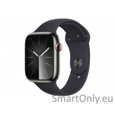 Apple Watch Series 9 GPS + Cellular 45mm Graphite Stainless Steel Case with Midnight Sport Band - M/L Apple