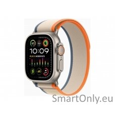 Apple Watch Ultra 2 GPS + Cellular, 49mm Titanium Case with Orange/Beige Trail Loop - M/L Apple