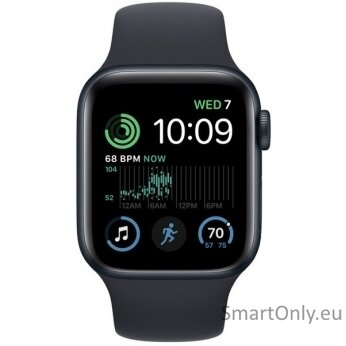 Apple Watch SE MNJT3EL/A 40mm, GPS (satellite), Retina LTPO OLED, Touchscreen, Heart rate monitor, Waterproof, Bluetooth, Wi-Fi, Midnight, Midnight 1