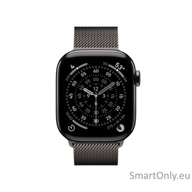 Apple Watch Series 11 GPS + Cellular 42mm Slate Titanium Case with Slate Milanese Loop Apple Watch Series 11 GPS + Cellular 42mm Slate Titanium Case with Slate Milanese Loop