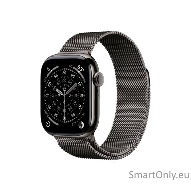 Apple Watch Series 11 GPS + Cellular 42mm Slate Titanium Case with Slate Milanese Loop Apple Watch Series 11 GPS + Cellular 42mm Slate Titanium Case with Slate Milanese Loop