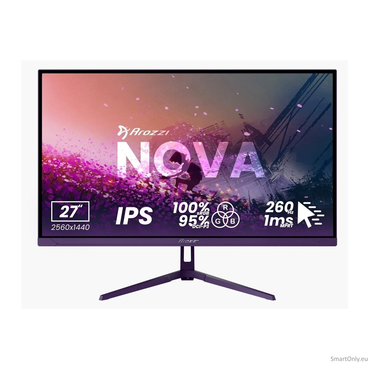 Arozzi | Nova | 27 " | IPS | QHD | 16:9 | 180 Hz | 1 ms | 2560 x 1440 pixels | 350 cd/m² | HDMI ports quantity 2 | Purple 7