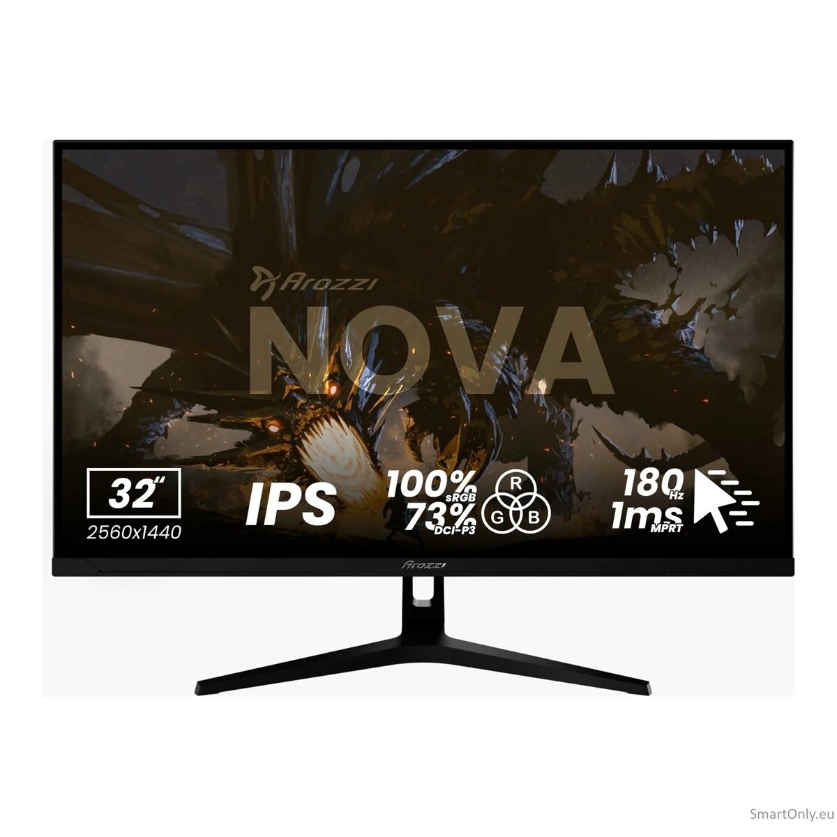 Arozzi | Nova | 32 " | IPS | QHD | 16:9 | 180 Hz | 1 ms | 2560 x 1440 pixels | 300 cd/m² | HDMI ports quantity 2 | Black 18