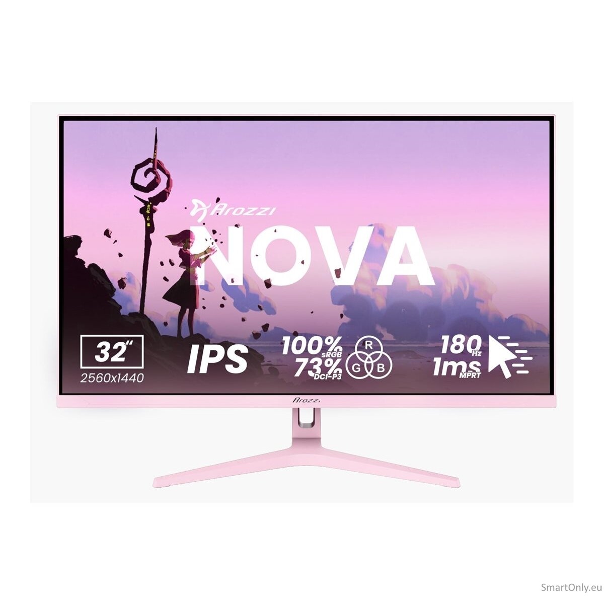 Arozzi | Nova | 32 " | IPS | QHD | 16:9 | 180 Hz | 1 ms | 2560 x 1440 pixels | 300 cd/m² | HDMI ports quantity 2 | Pink 7