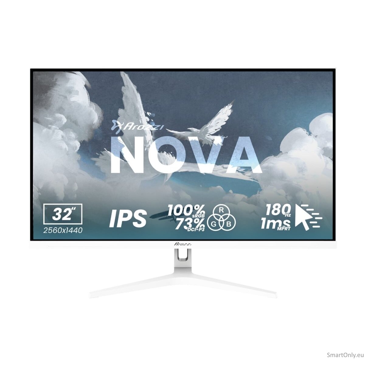 Arozzi | Nova | 32 " | IPS | QHD | 16:9 | 180 Hz | 1 ms | 2560 x 1440 pixels | 300 cd/m² | HDMI ports quantity 2 | White 9 Arozzi | Nova | 32 " | IPS | QHD | 16:9 | 180 Hz | 1 ms | 2560 x 1440 pixels | 300 cd/m² | HDMI ports quantity 2 | White 9
