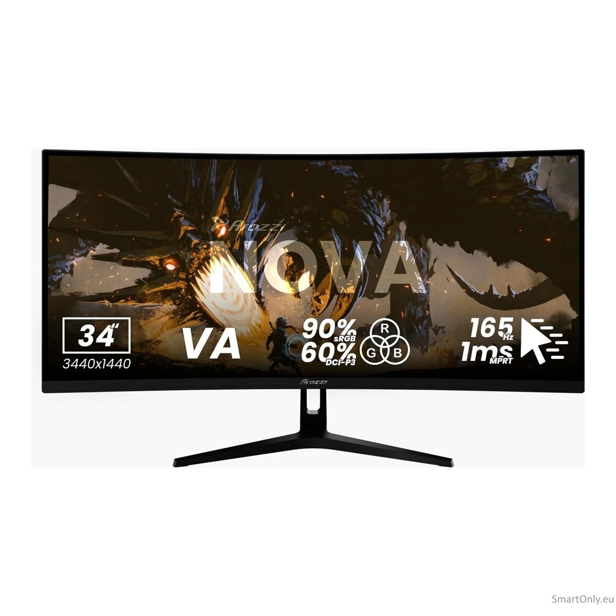 Arozzi | Nova | 34 " | VA | QHD | 21:9 | 165 Hz | 1 ms | 3440 x 1440 pixels | 350 cd/m² | HDMI ports quantity 2 | Black 15 Arozzi | Nova | 34 " | VA | QHD | 21:9 | 165 Hz | 1 ms | 3440 x 1440 pixels | 350 cd/m² | HDMI ports quantity 2 | Black 15