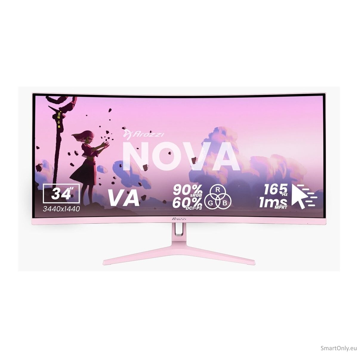 Arozzi | Nova | 34 " | VA | UWQHD | 21:9 | 165 Hz | 1 ms | 3440 x 1440 pixels | 350 cd/m² | HDMI ports quantity 2 | Pink 7 Arozzi | Nova | 34 " | VA | UWQHD | 21:9 | 165 Hz | 1 ms | 3440 x 1440 pixels | 350 cd/m² | HDMI ports quantity 2 | Pink 7