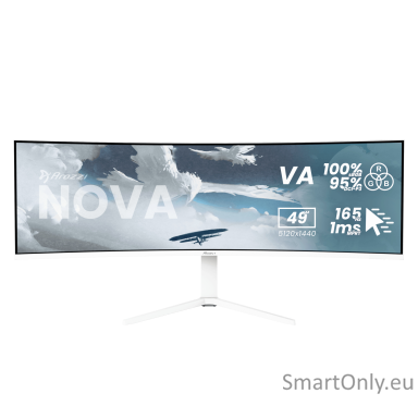 Arozzi | Nova | 49 " | VA | 32:9 | 165 Hz | 4 ms | 5120 x 1440 pixels | 350 cd/m² | HDMI ports quantity 2 | White Arozzi | Nova | 49 " | VA | 32:9 | 165 Hz | 4 ms | 5120 x 1440 pixels | 350 cd/m² | HDMI ports quantity 2 | White