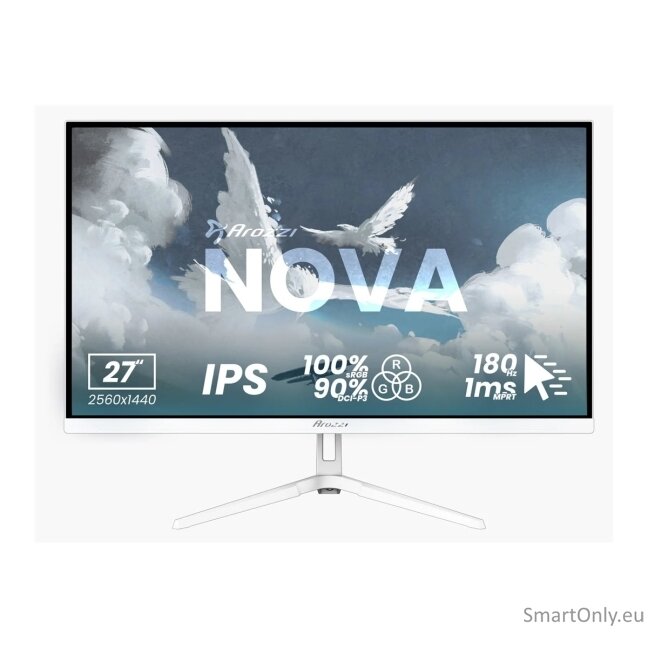 Arozzi | Nova | 27 " | IPS | QHD | 16:9 | 180 Hz | 1 ms | 2560 x 1440 pixels | 350 cd/m² | HDMI ports quantity 2 | White 7 Arozzi | Nova | 27 " | IPS | QHD | 16:9 | 180 Hz | 1 ms | 2560 x 1440 pixels | 350 cd/m² | HDMI ports quantity 2 | White 7