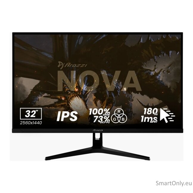 Arozzi | Nova | 32 " | IPS | QHD | 16:9 | 180 Hz | 1 ms | 2560 x 1440 pixels | 300 cd/m² | HDMI ports quantity 2 | Black 18 Arozzi | Nova | 32 " | IPS | QHD | 16:9 | 180 Hz | 1 ms | 2560 x 1440 pixels | 300 cd/m² | HDMI ports quantity 2 | Black 18