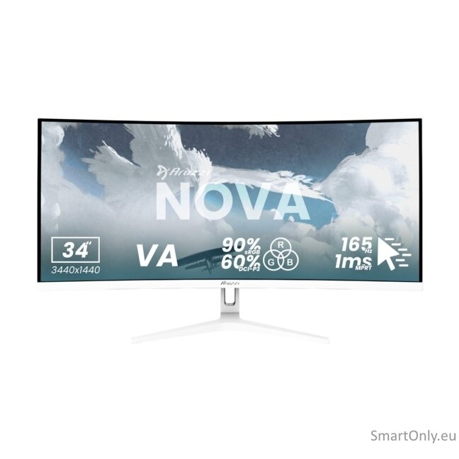 Arozzi | Nova | 34 " | VA | QHD | 21:9 | 165 Hz | 1 ms | 3440 x 1440 pixels | 350 cd/m² | HDMI ports quantity 2 | White 6